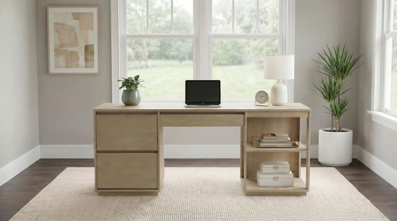 Harkes 75-inch 3-drawer Computer Desk with Adjustable Shelf