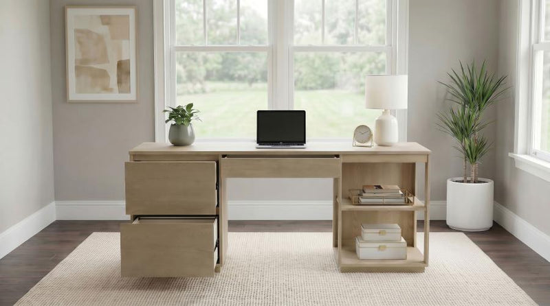 Harkes 75-inch 3-drawer Computer Desk with Adjustable Shelf