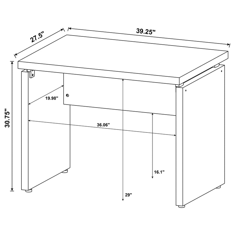 Skylar 39-inch Engineered Wood Writing Desk Cappuccino