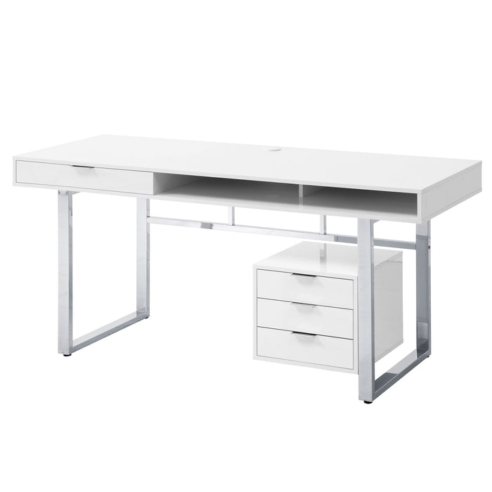 Whitman 4-drawer Writing Desk Glossy White