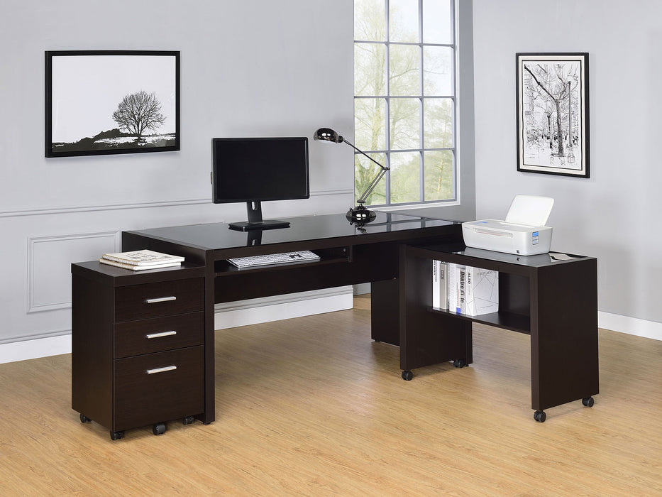 Skeena 3-piece Home Office Set Cappuccino