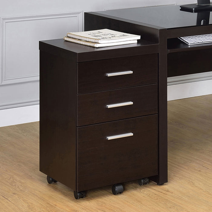 Skeena 3-drawer Mobile Storage Cabinet Cappuccino