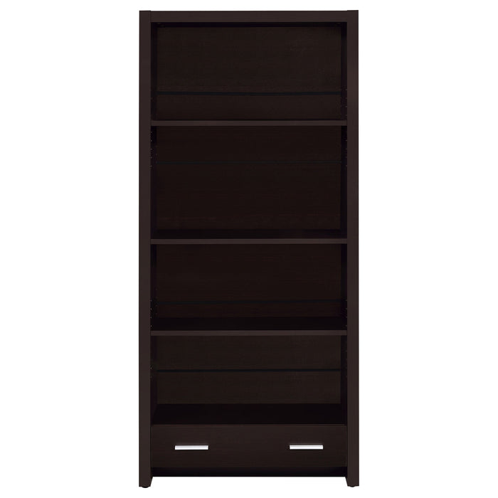 Skylar 5-shelf Bookcase with Storage Drawer Cappuccino