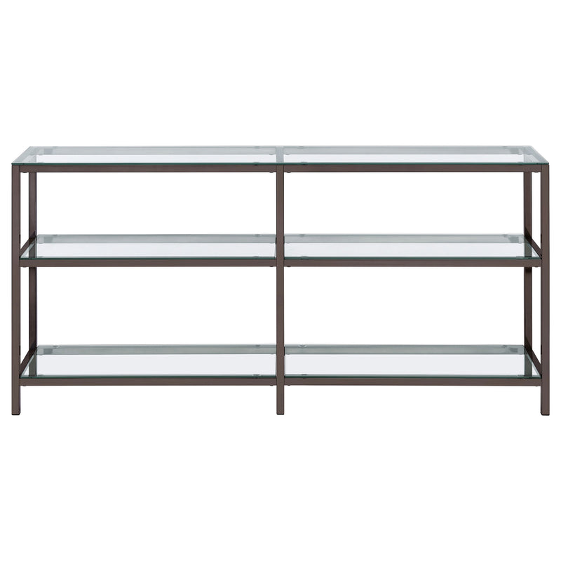 Kate 55-inch 4-shelf Console Bookcases Black Nickel