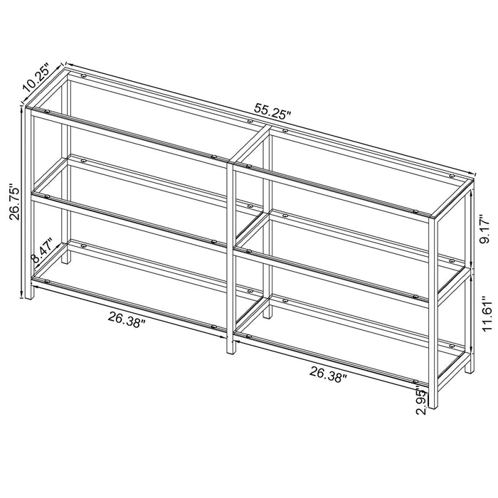 Kate 2-tier Bookcase Black Nickel