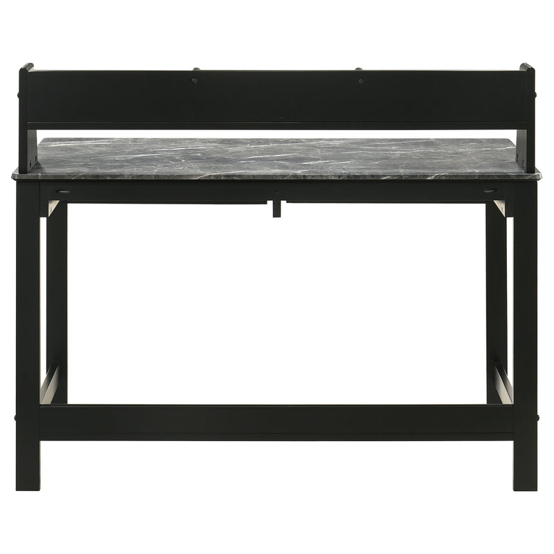 Escritorio Besler SmartTop de 47 pulgadas con estante, cemento y natural