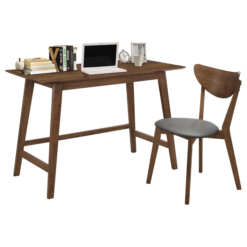 Juego de escritorio y silla de oficina Karri de 2 piezas, color nogal