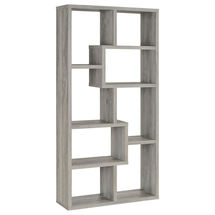 Theo 10-shelf Bookcase Grey Driftwood