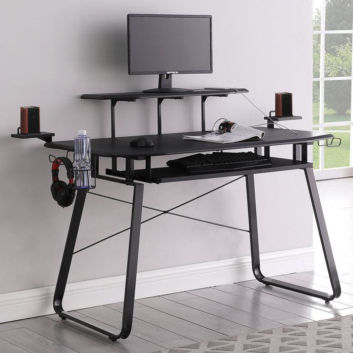 Alfie Gaming Desk with USB Ports Gunmetal