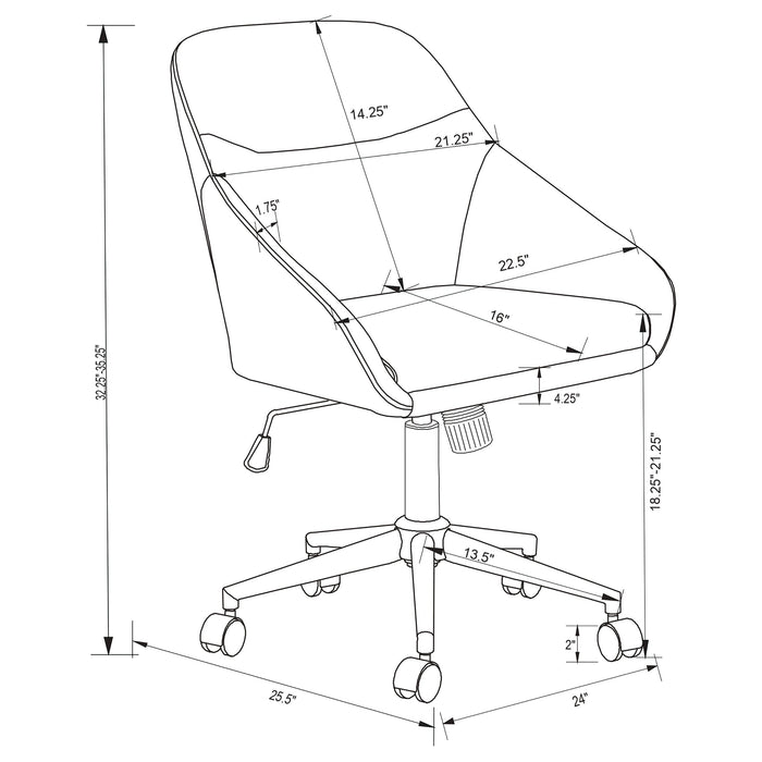 Jackman Upholstered Office Chair with Casters