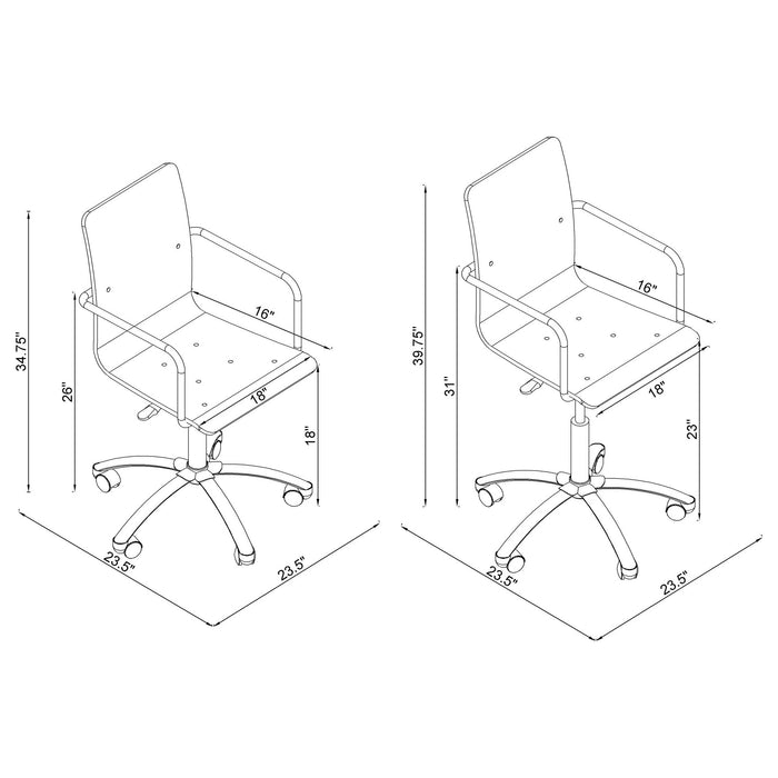 Amaturo Office Chair with Casters Clear and Chrome