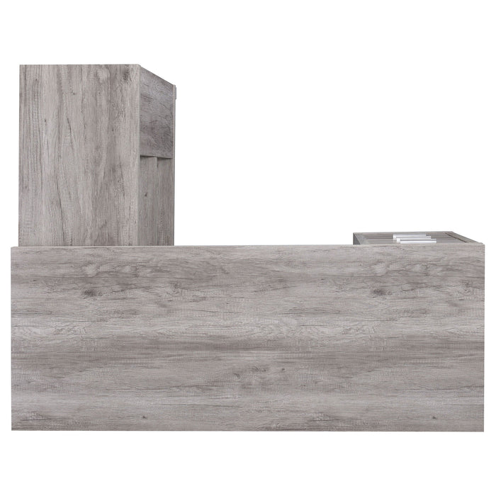 Yvette L-shape Office Desk Grey Driftwood