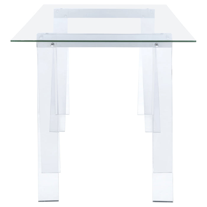 Amaturo Writing Desk with Glass Top Clear