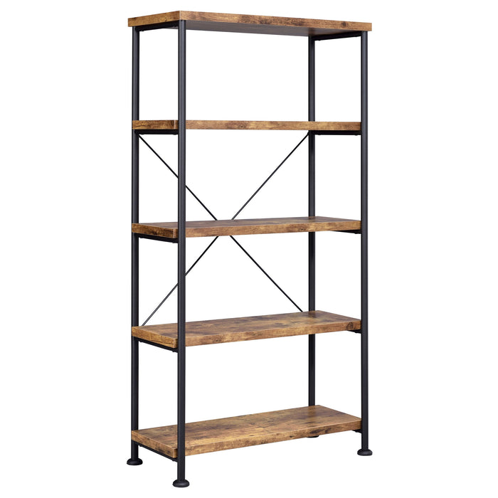 Analiese 4-shelf Bookcase Antique Nutmeg