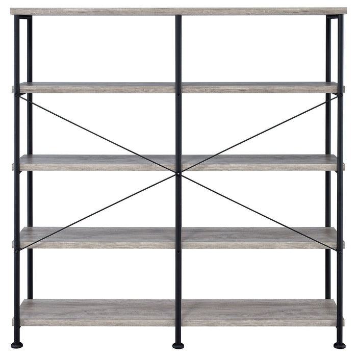 Analiese 4-shelf Open Bookcase Grey Driftwood