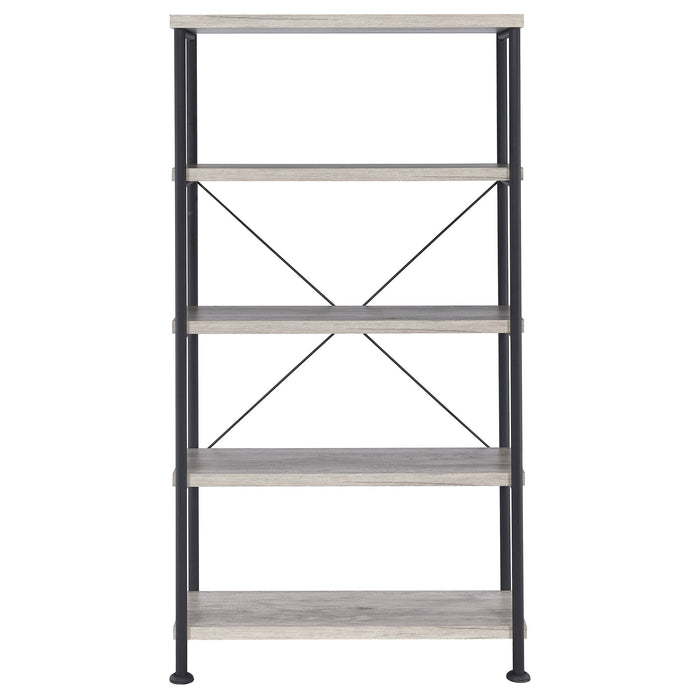 Analiese 4-shelf Bookcase Grey Driftwood