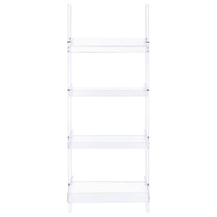 Amaturo 4-shelf Ladder Bookcase Clear