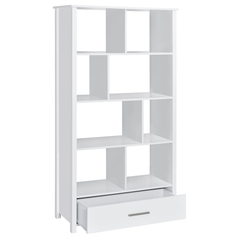 Dylan 68-inch 4-shelf Storage Bookshelf High Gloss