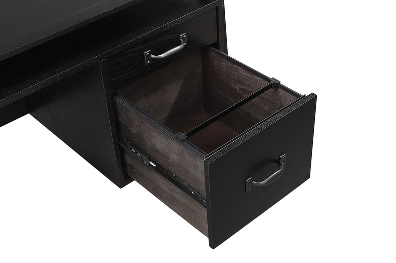 Escritorio de ordenador de doble pedestal con 4 cajones Goodson de 64 pulgadas, color negro