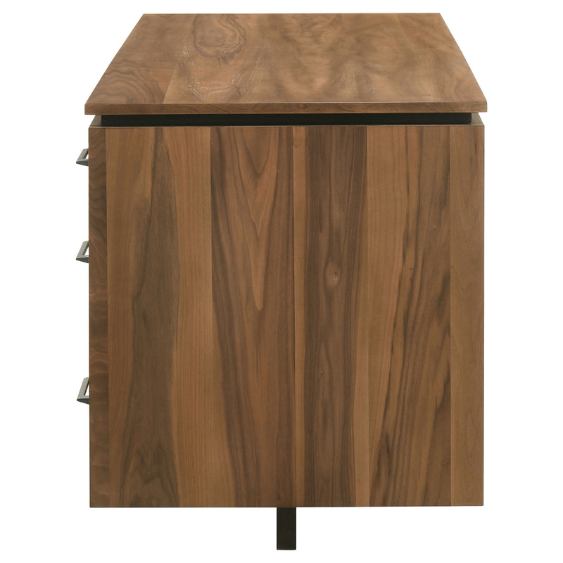 Escritorio para computadora con archivador de doble pedestal de 6 cajones Berhalter