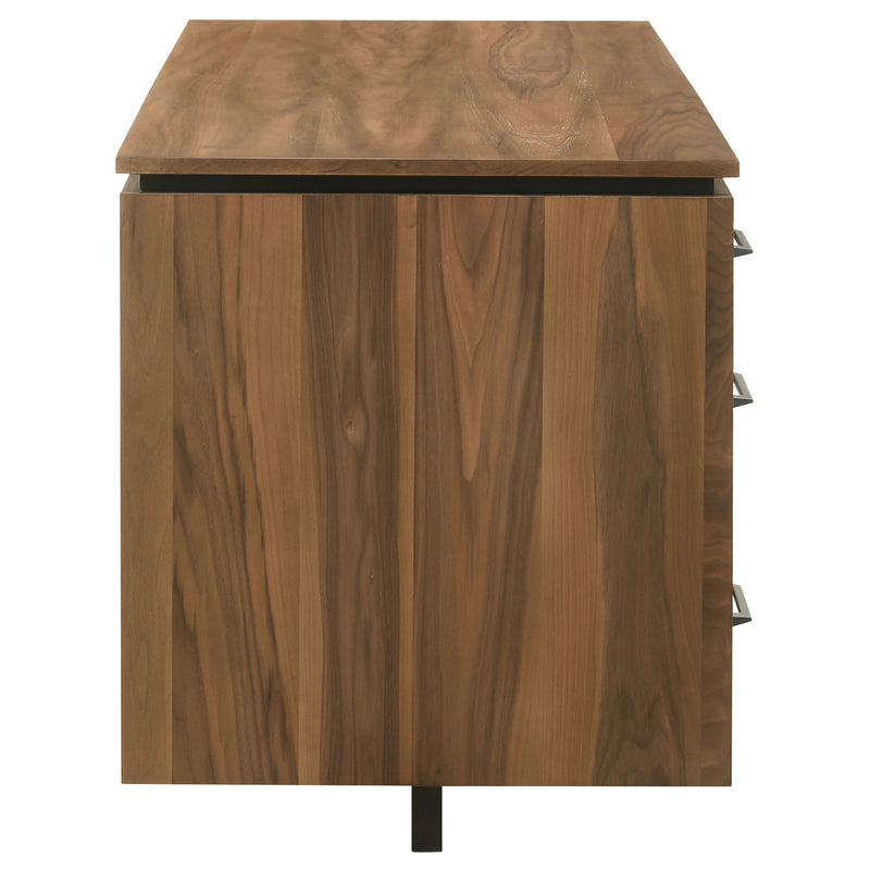 Escritorio para computadora con archivador de doble pedestal de 6 cajones Berhalter