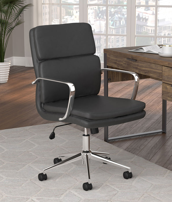 Ximena Upholstered Adjustable High Back Office Chair Black