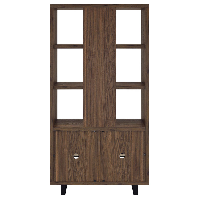 Maddox 71-inch 3-shelf Cabinet Bookcase Walnut