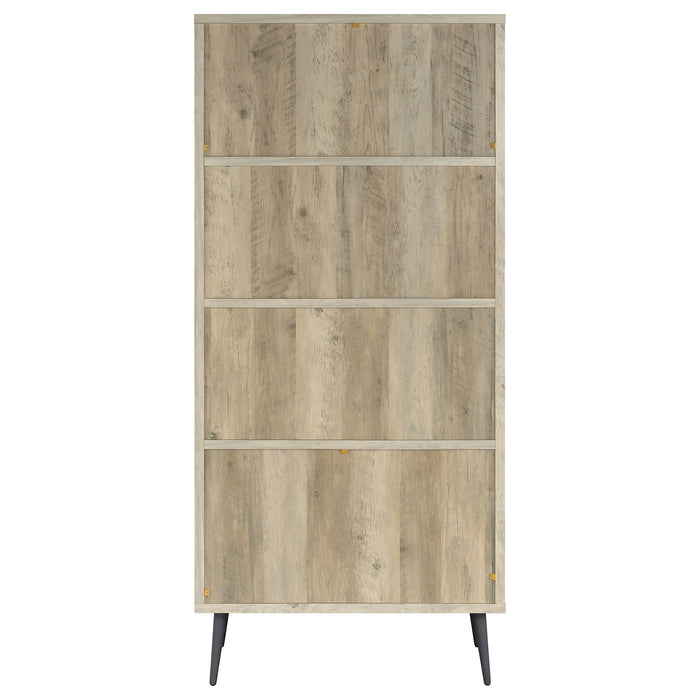 Maeve 3-shelf Engineered Wood Bookcase with Drawers Antique Pine and Grey