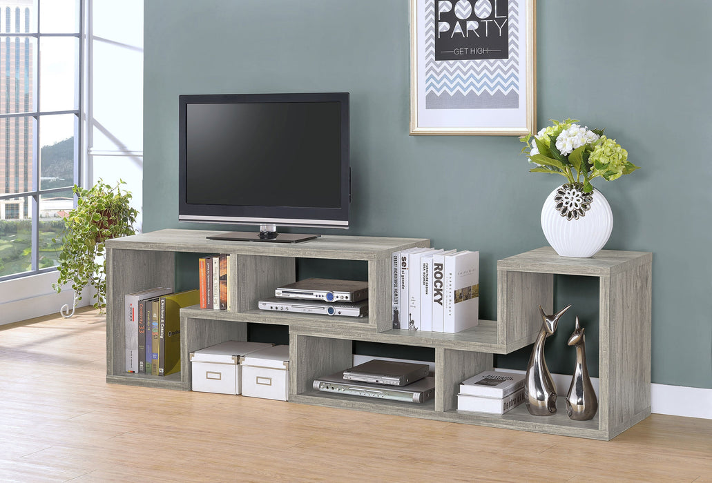 Velma Convertable Bookcase and TV Console Grey Driftwood