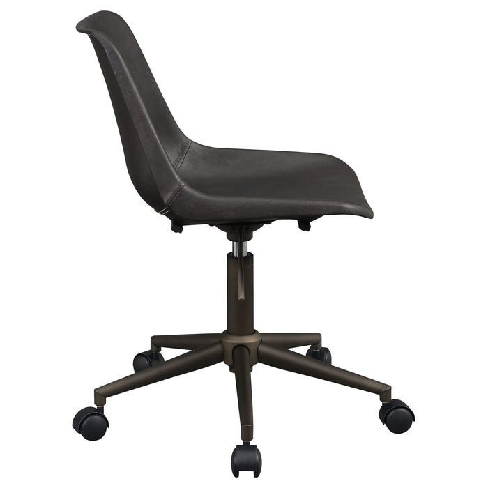 Carnell Adjustable Height Office Chair with Casters Brown and Rustic Taupe