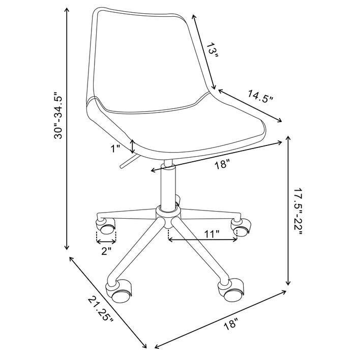 Carnell Upholstered Adjustable Home Office Desk Chair Brown