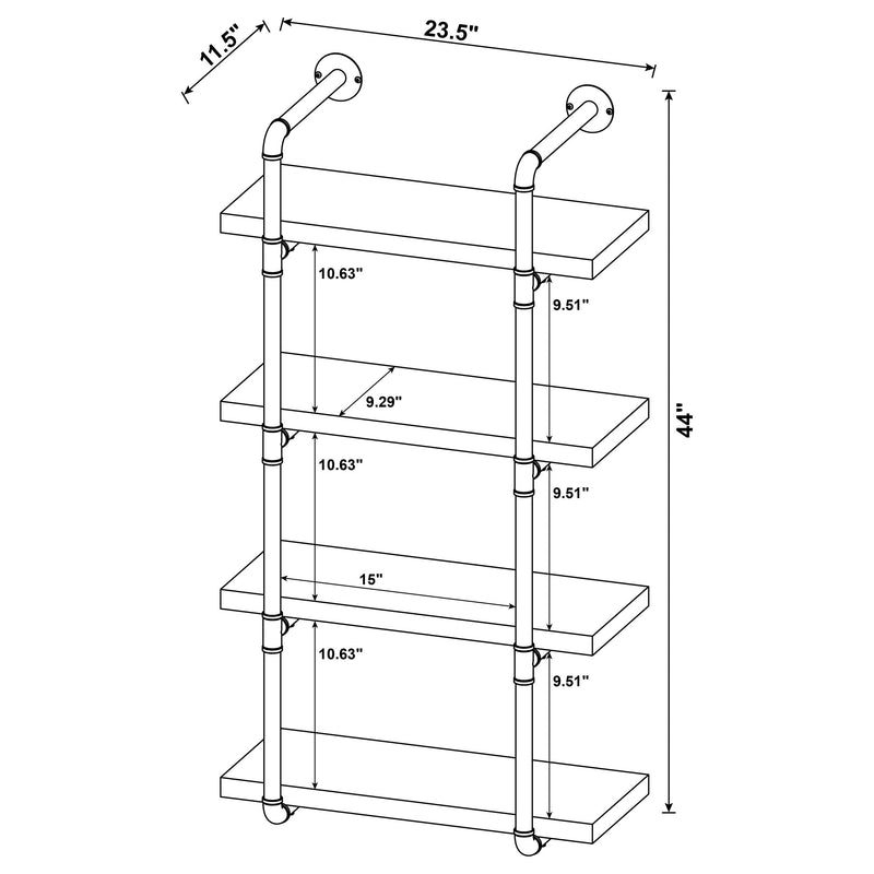 Estantería de pared Elmcrest de 4 baldas y 61 cm