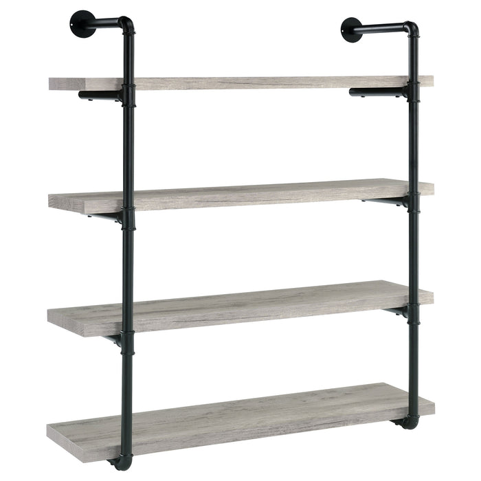 Elmcrest 40-inch Wall Shelf Black and Grey Driftwood