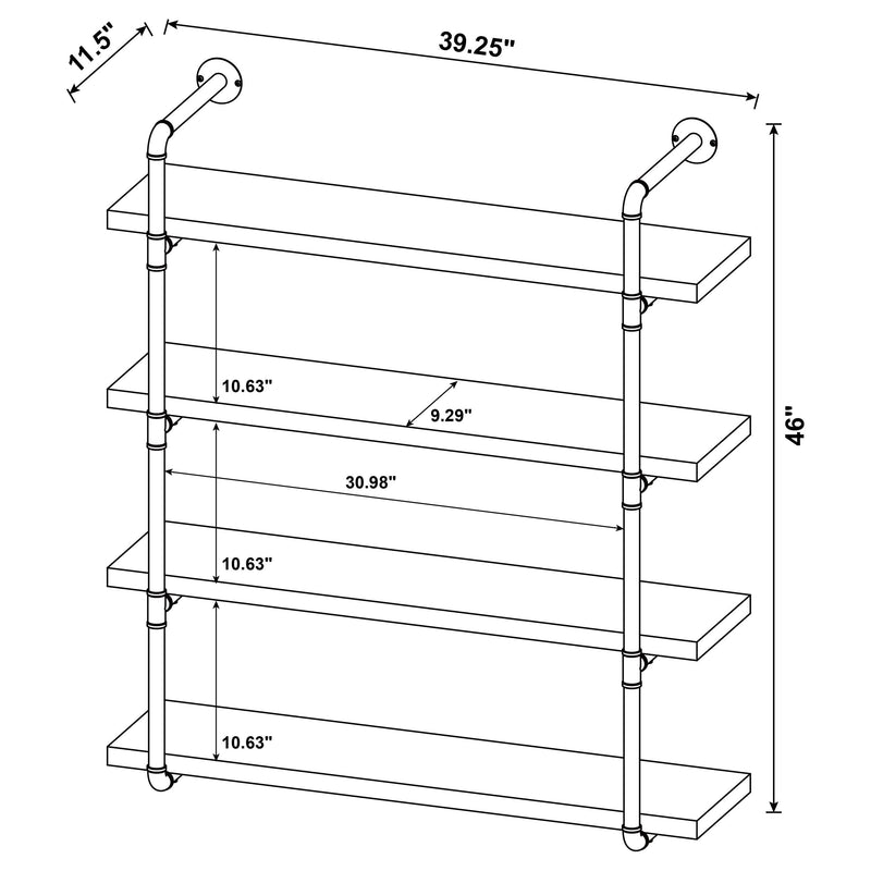 Estantería de pared Elmcrest de 39 pulgadas y 4 estantes