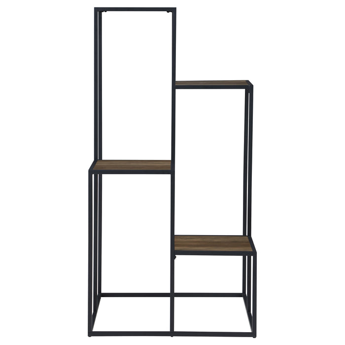 Rito 4-tier Display Shelf Rustic Brown and Black