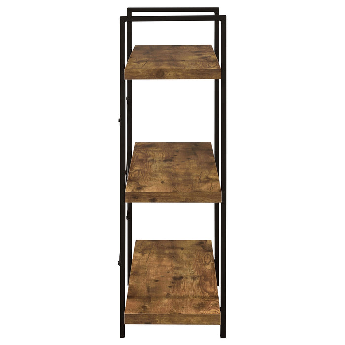 Cole 3-Shelf Bookcase Antique Nutmeg and Black