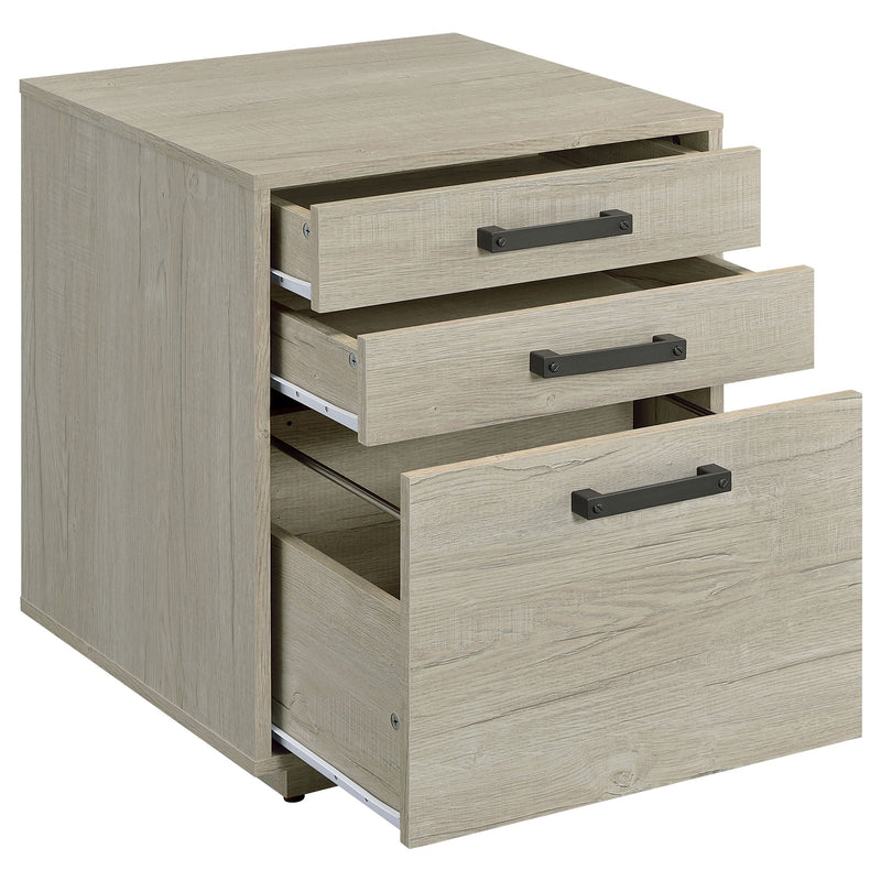 Archivador de 3 cajones para oficina en casa Loomis gris blanqueado