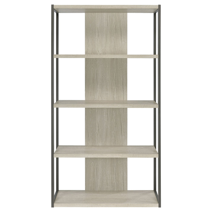 Loomis 4-shelf Bookcase Whitewashed Grey