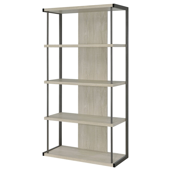 Loomis 4-shelf Bookcase Whitewashed Grey