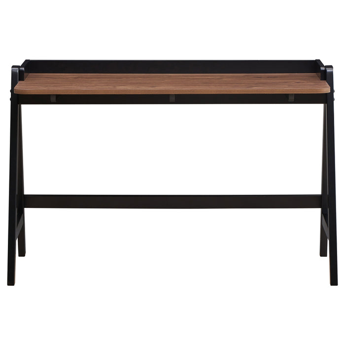 Raul Writing Desk Walnut and Black with USB ports