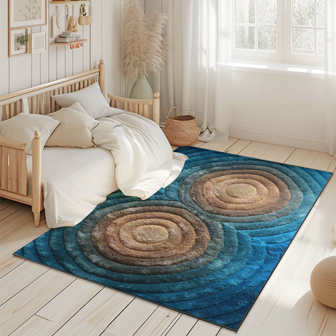 3D SHAGGY Rug Design 879 Red 5x8 (5'2x7'5
