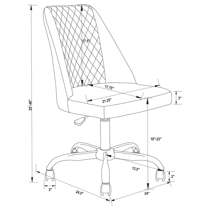 Althea Upholstered Tufted Back Office Chair Grey and Chrome