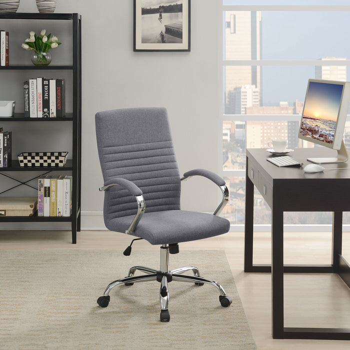 Abisko Upholstered Office Chair with Casters Grey and Chrome