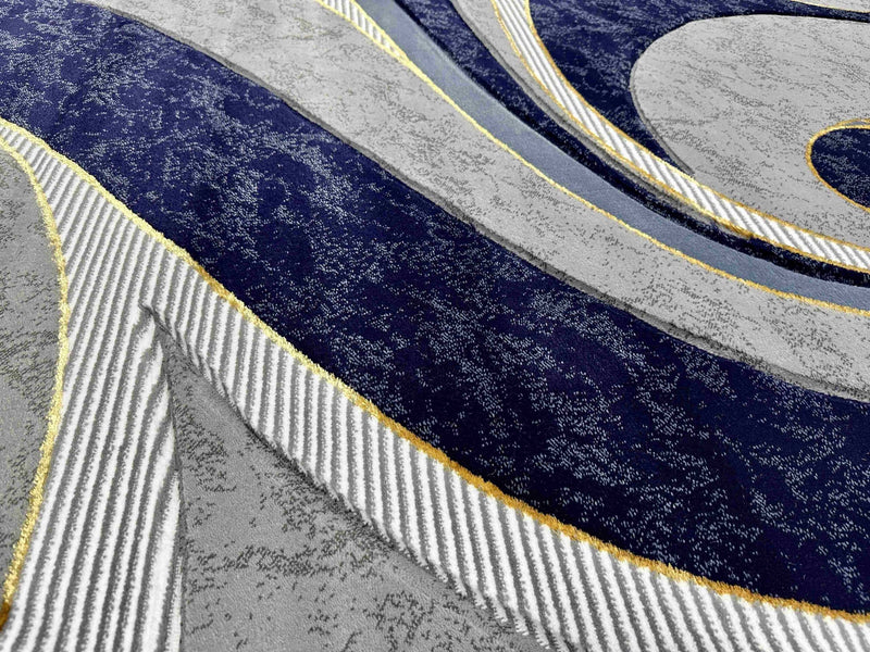 ORION Rug DESIGN 8877 Navy 2x8 Runner (2'6x7'9")"