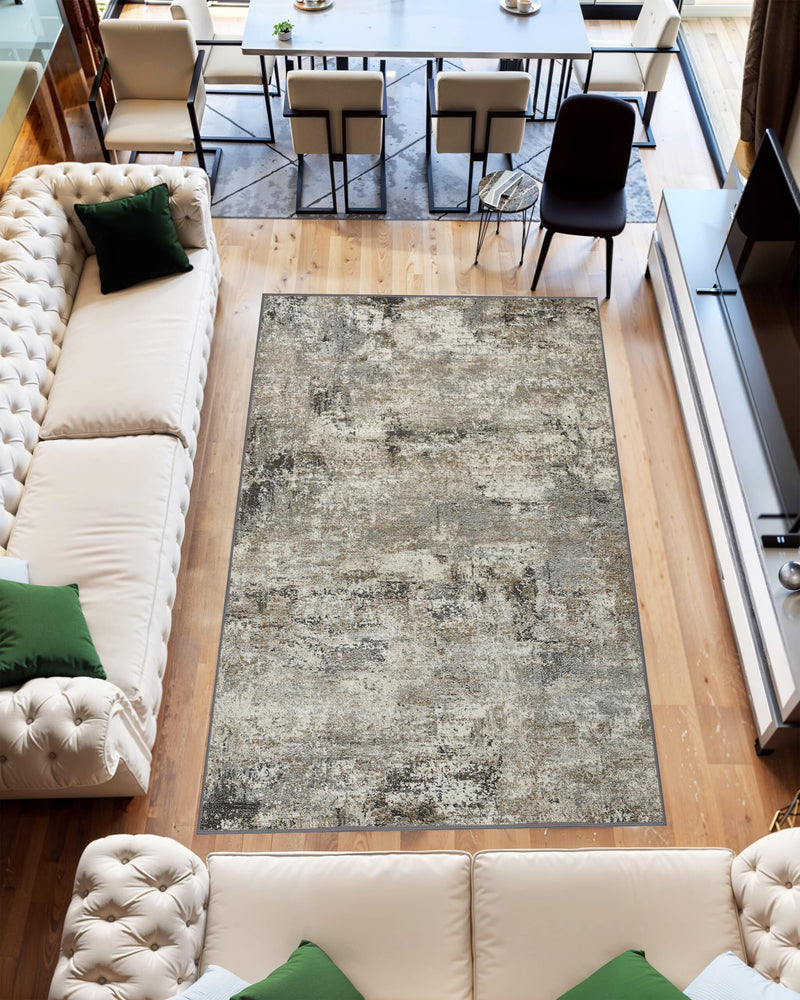 AURORA Rug DESIGN 90020 Grey 2x8 Runner (2'6x7'9")"