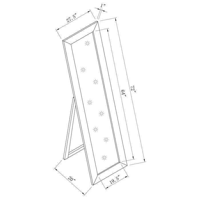 Toga Rectangular Floor Mirror Cappuccino