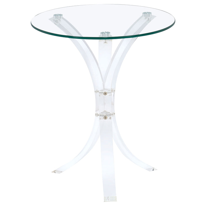 Laning Round Accent Table Clear