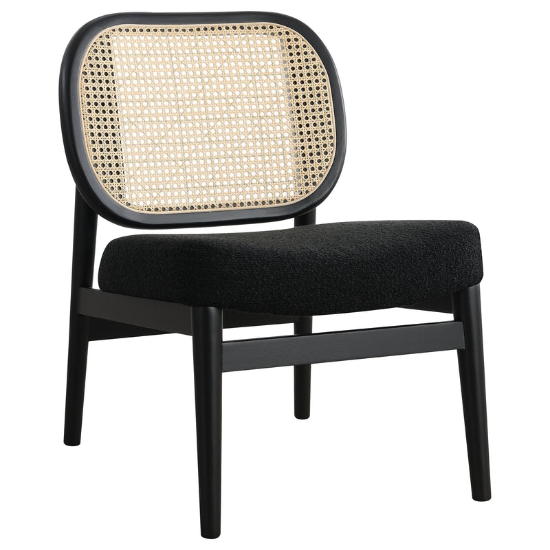 Sillón decorativo Rayo Rattan con respaldo de caña y asiento acolchado