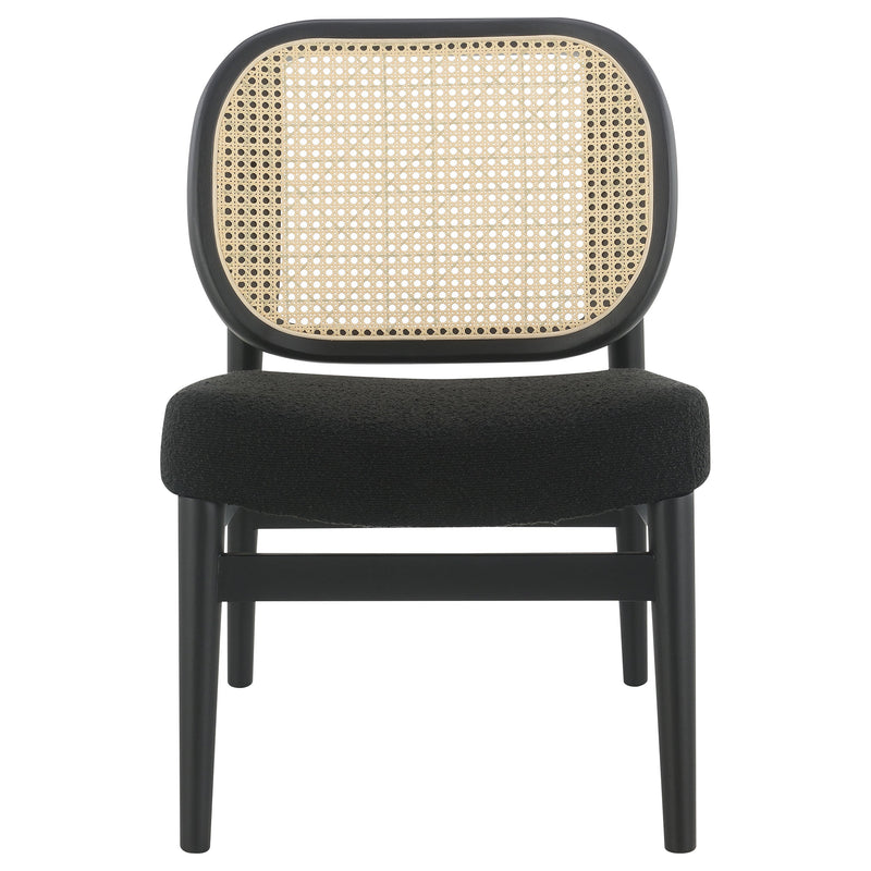Sillón decorativo Rayo Rattan con respaldo de caña y asiento acolchado