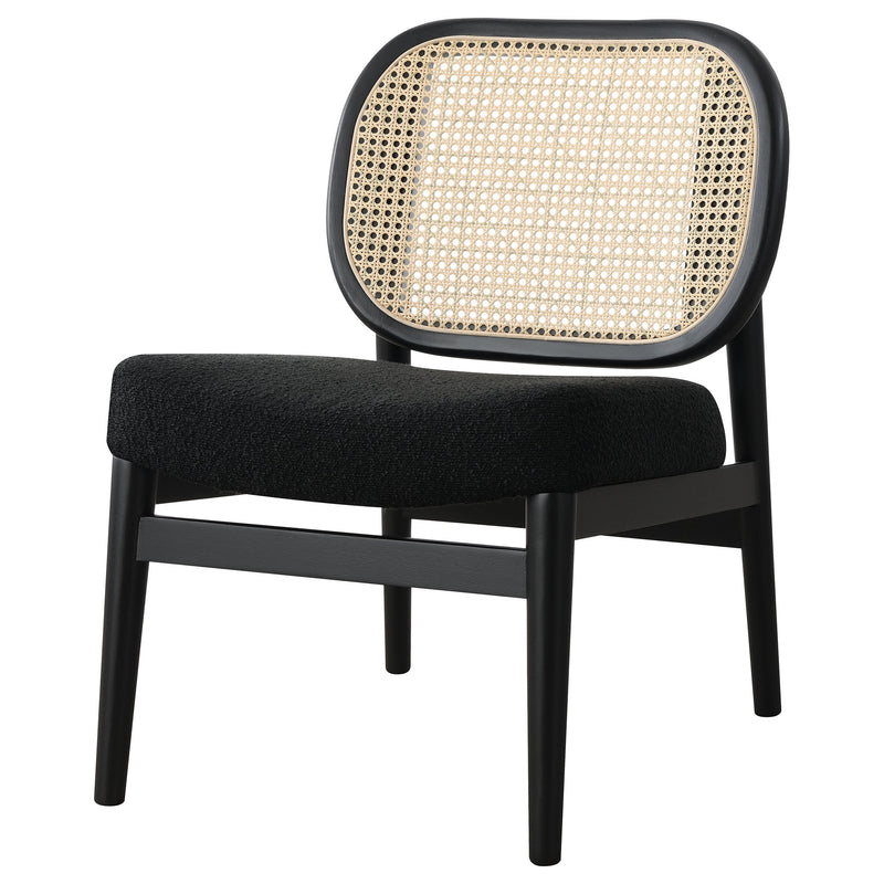 Sillón decorativo Rayo Rattan con respaldo de caña y asiento acolchado